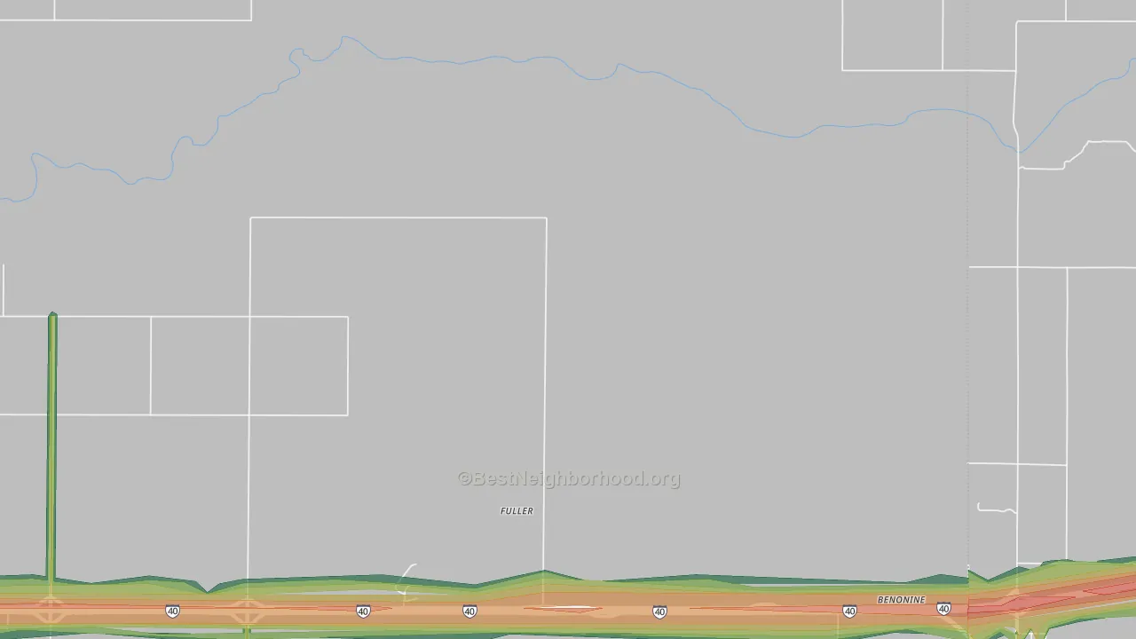 Texola, TX Map of Noise Levels in Texola