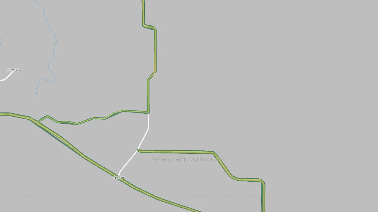 Texroy, TX Map of Noise Levels in Texroy