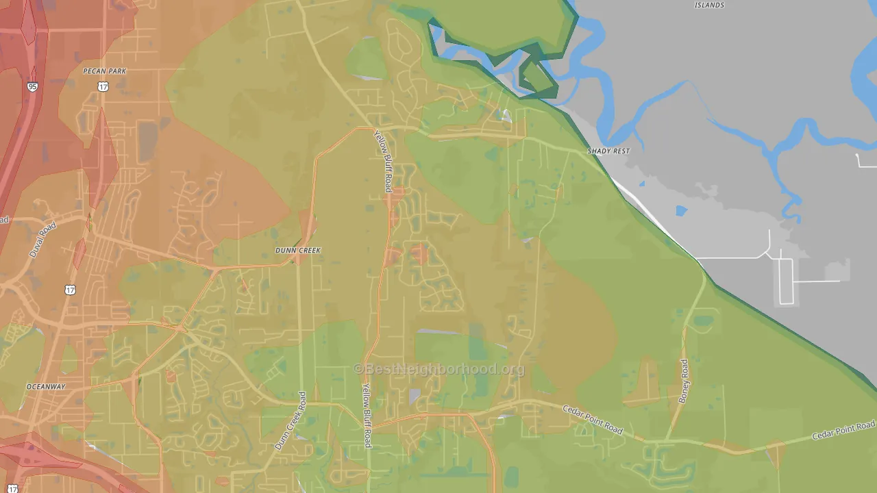 The Cape, Jacksonville, FL Map of Noise Levels in The Cape