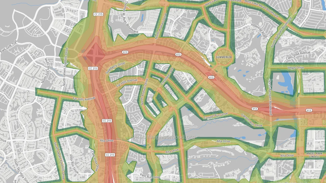 The Crossing, Las Vegas, NV Map of Noise Levels in The Crossing