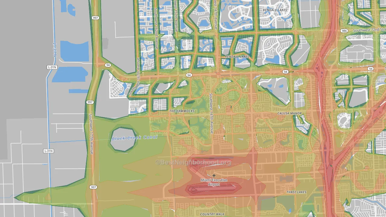 The Hammocks, FL Map of Noise Levels in The Hammocks