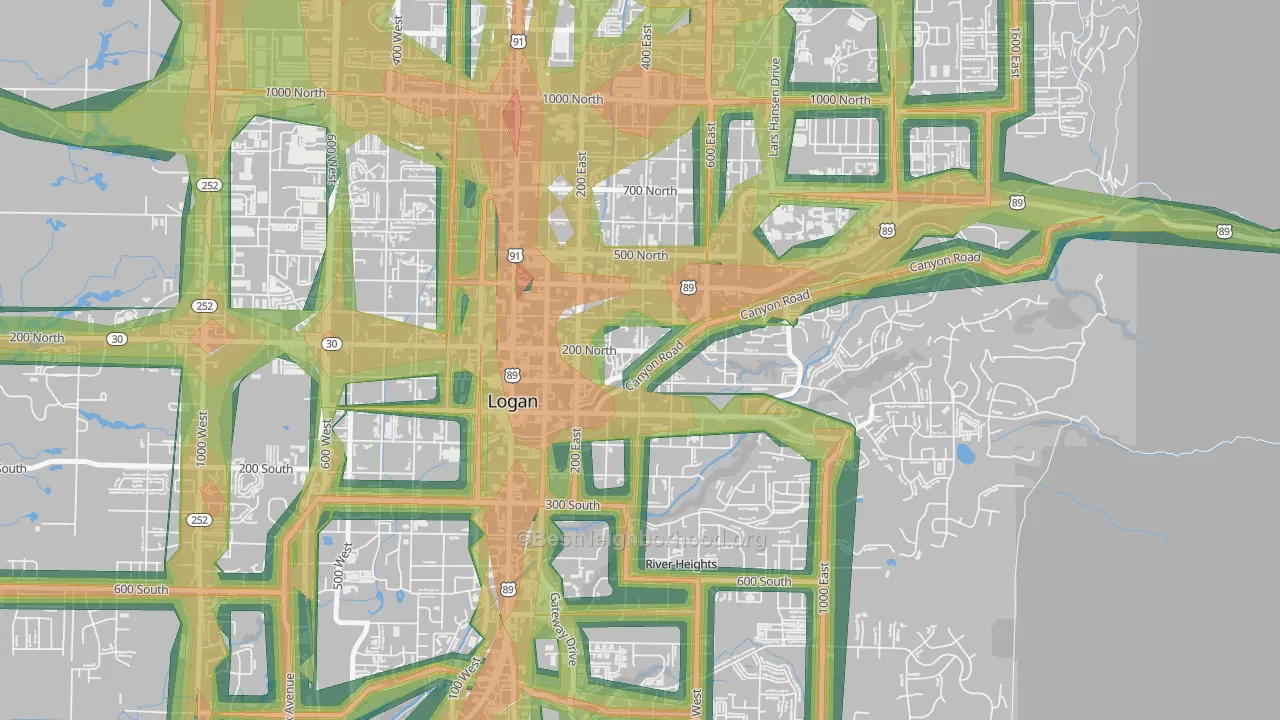 The Island, Logan, UT Map of Noise Levels in The Island