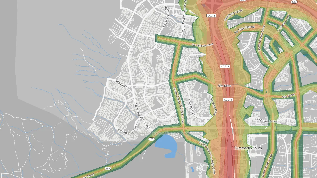 The Paseos, Las Vegas, NV Map of Noise Levels in The Paseos