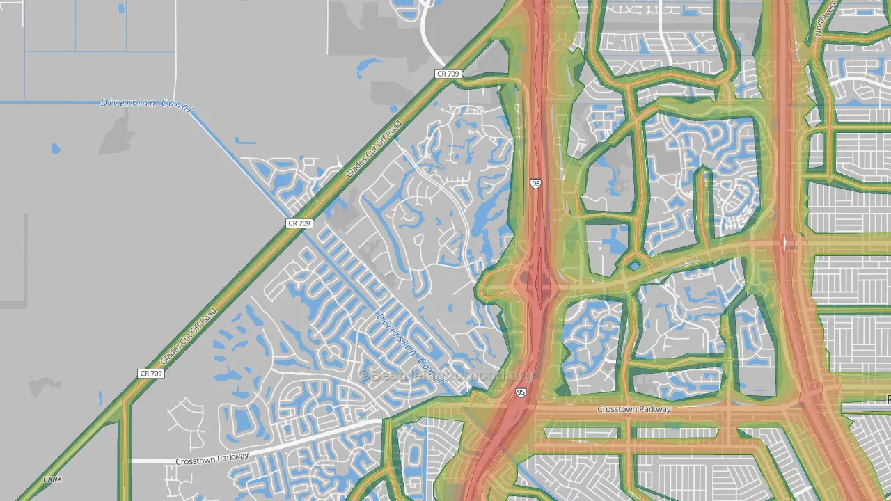 The Reserve, Port St. Lucie, FL Map of Noise Levels in The Reserve