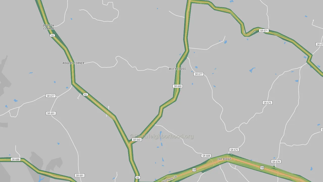 The Ridge, VA Map of Noise Levels in The Ridge