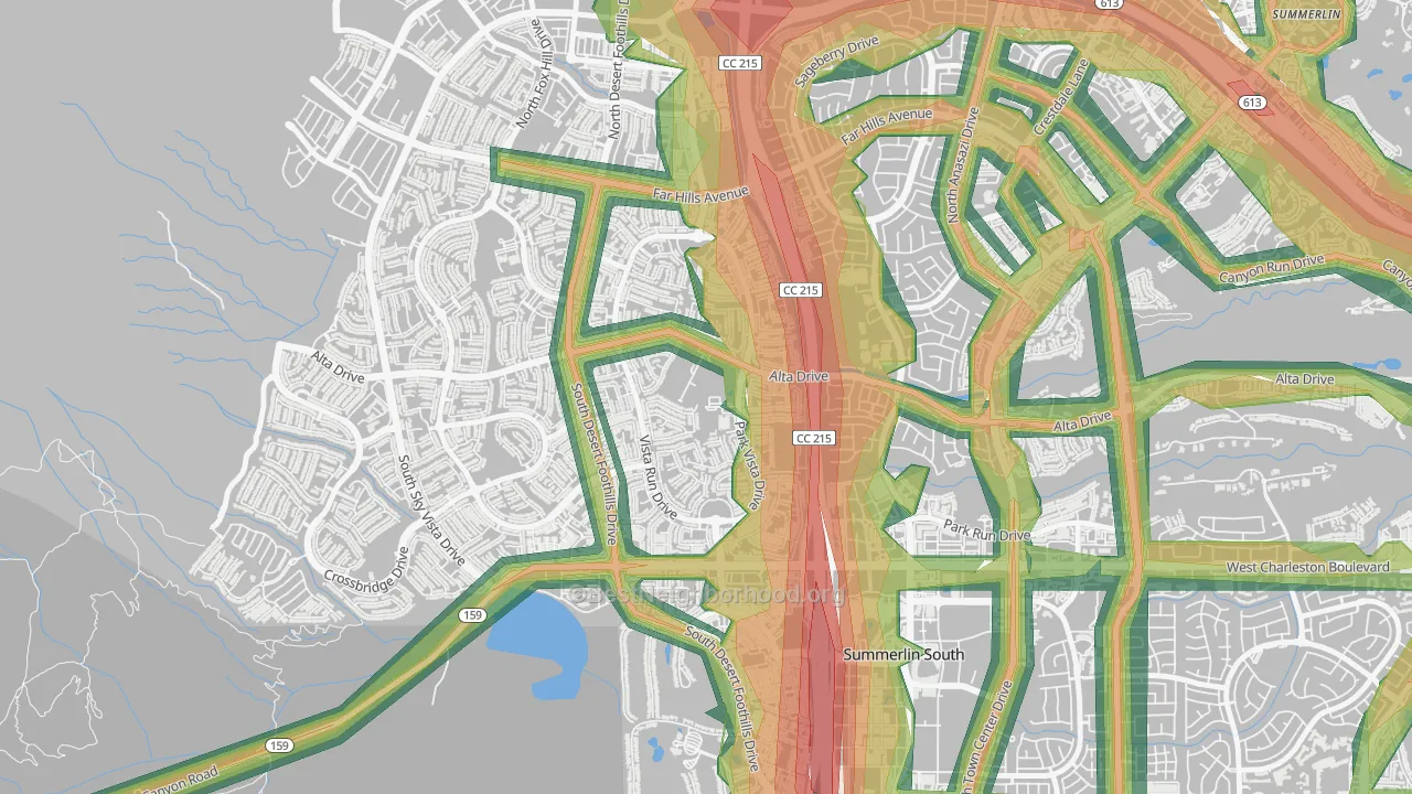 The Vistas, Las Vegas, NV Map of Noise Levels in The Vistas