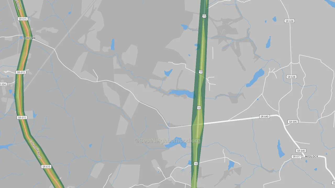 Thelma, VA Map of Noise Levels in Thelma