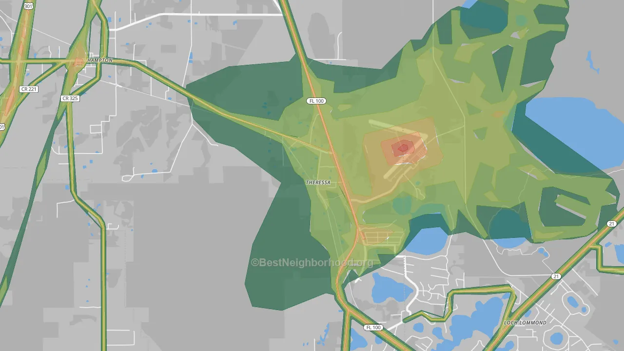 Theressa, FL Map of Noise Levels in Theressa