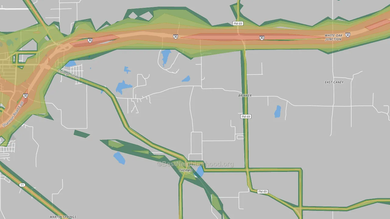 Thermo, TX Map of Noise Levels in Thermo