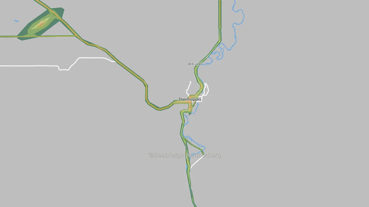 Thermopolis, WY Map of Noise Levels in Thermopolis