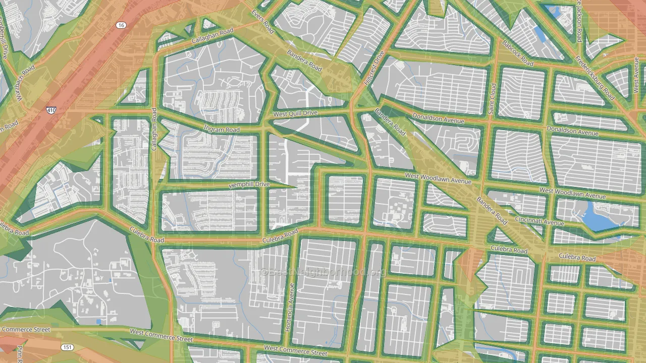 Third World, San Antonio, TX Map of Noise Levels in Third World
