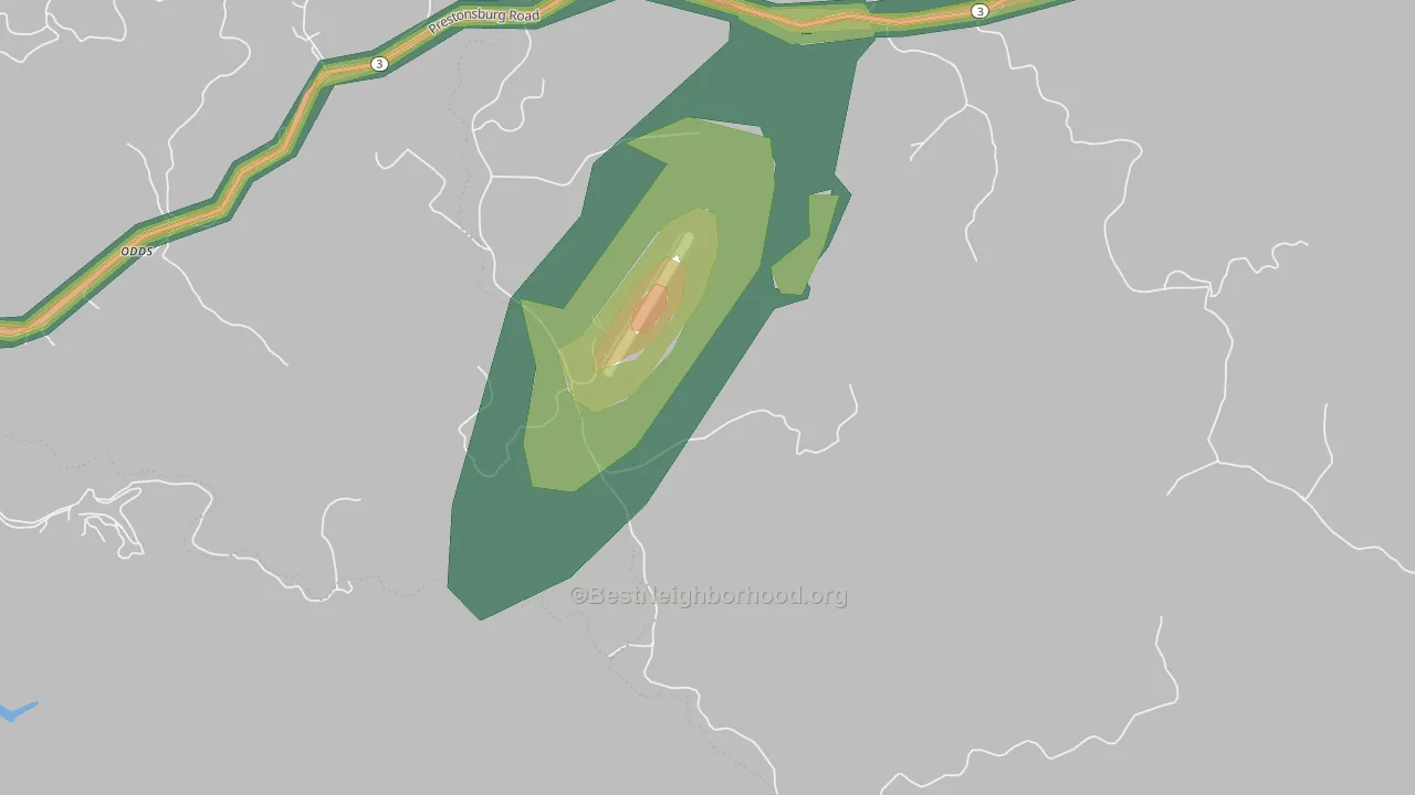 Thomas, KY Map of Noise Levels in Thomas