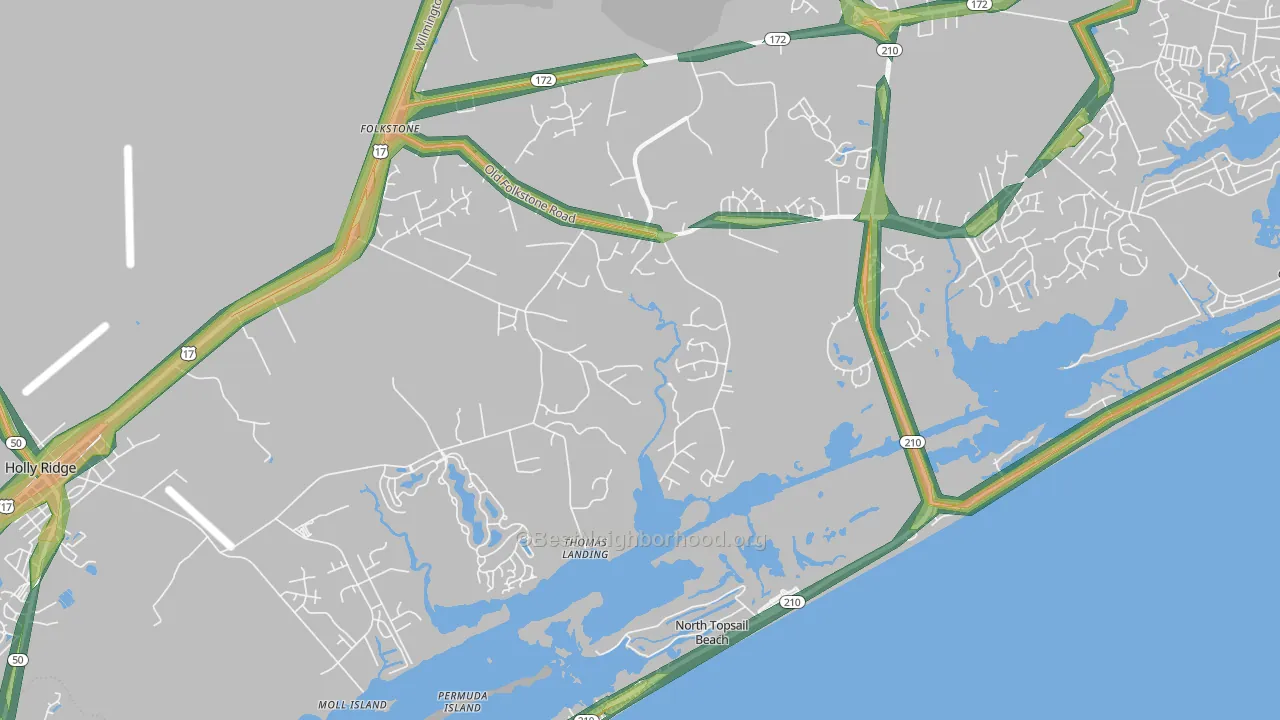 Thomas Landing, NC Map of Noise Levels in Thomas Landing