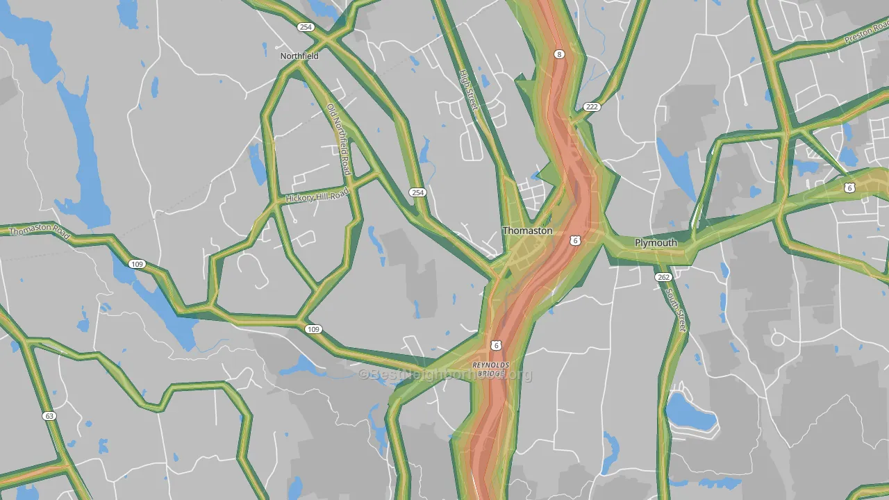 Thomaston, CT Map of Noise Levels in Thomaston