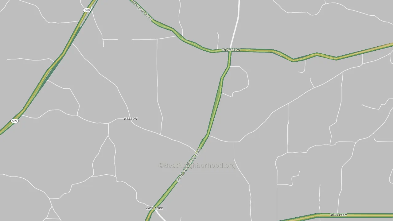 Thompson, MS Map of Noise Levels in Thompson