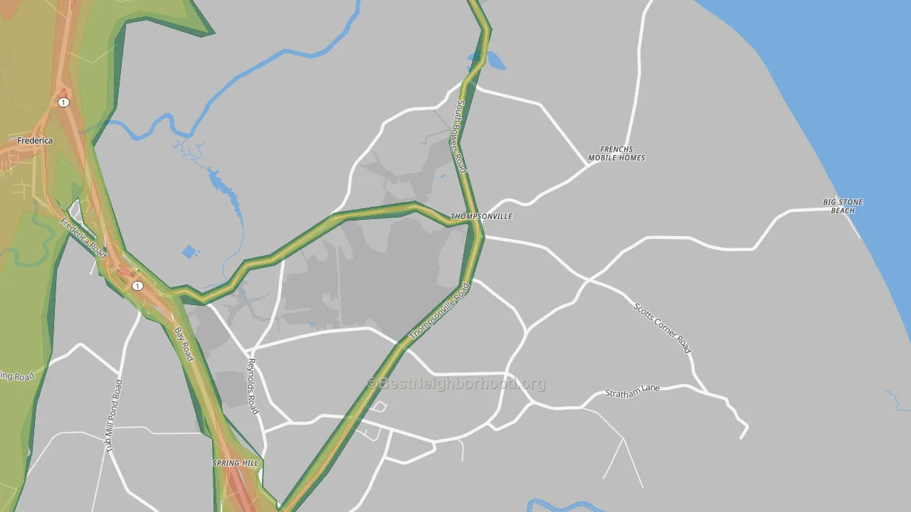 Thompsonville, DE Map of Noise Levels in Thompsonville
