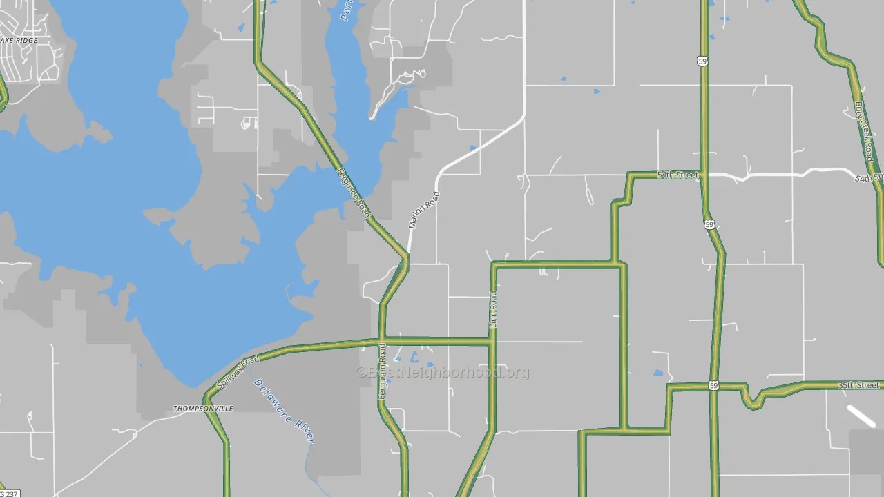 Thompsonville, KS Map of Noise Levels in Thompsonville