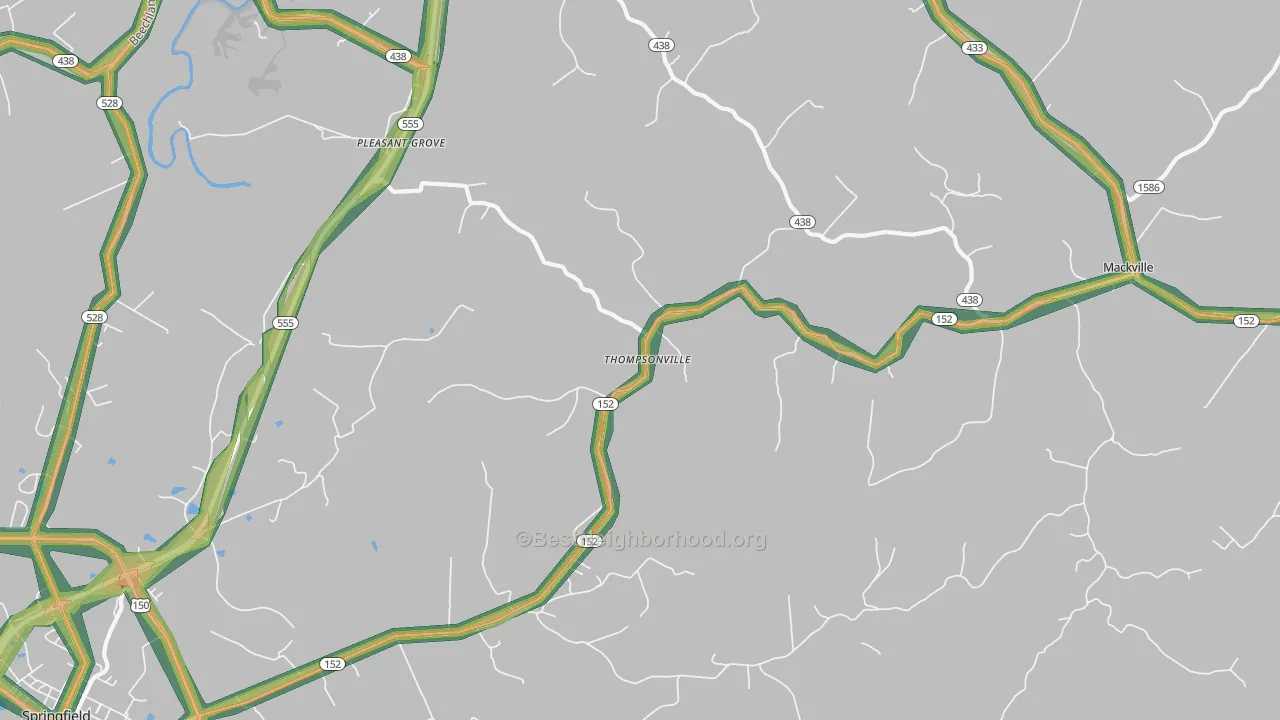 Thompsonville, KY Map of Noise Levels in Thompsonville