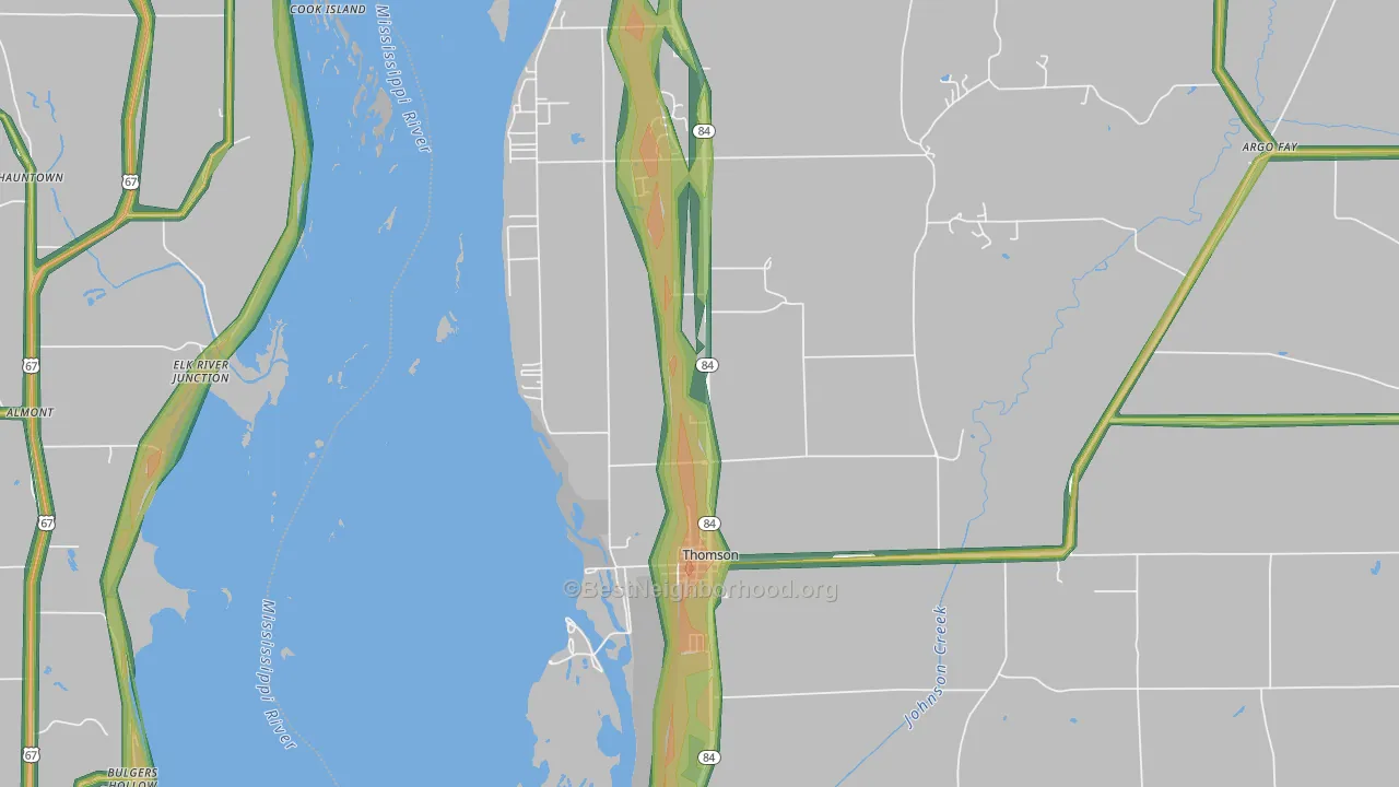 Thomson, IL Map of Noise Levels in Thomson