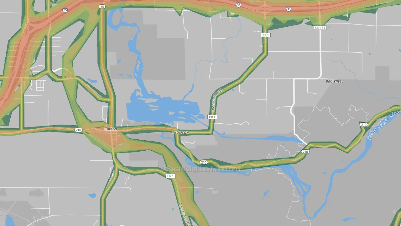 Thomson, MN Map of Noise Levels in Thomson