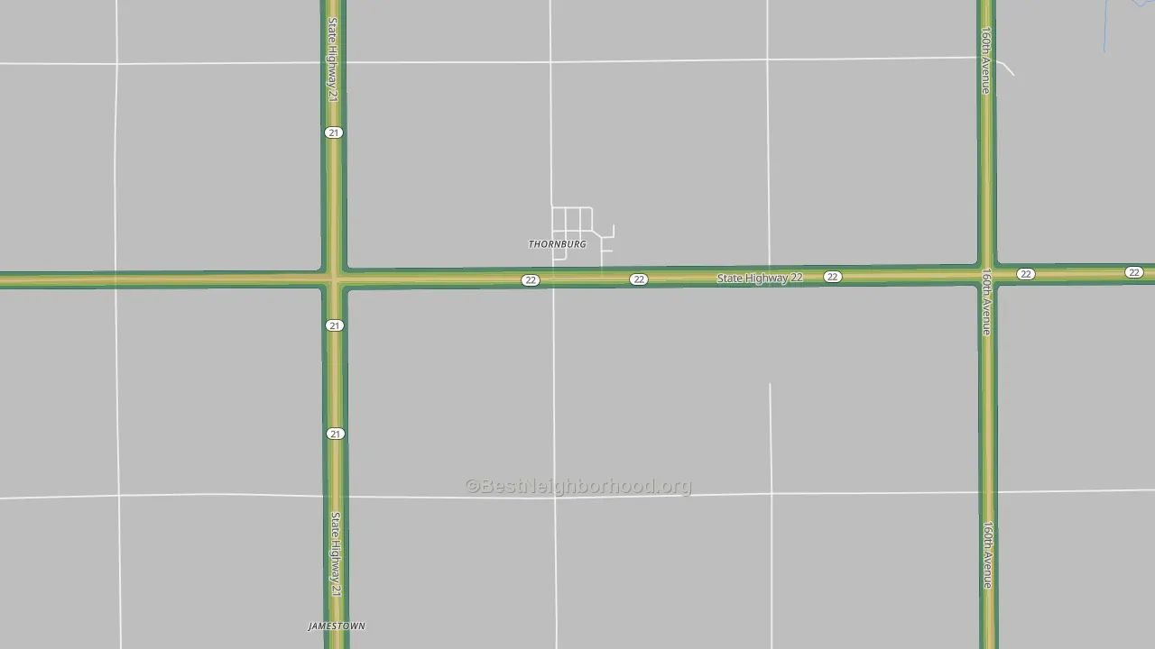 Thornburg, IA Map of Noise Levels in Thornburg