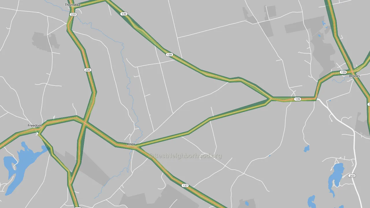Thorndike, ME Map of Noise Levels in Thorndike