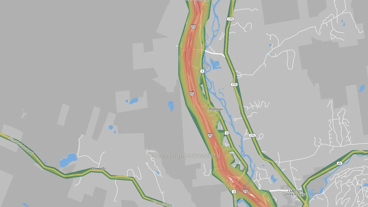Thornton, NH Map of Noise Levels in Thornton