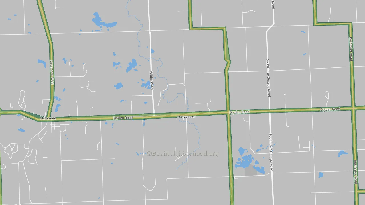 Thornville, MI Map of Noise Levels in Thornville