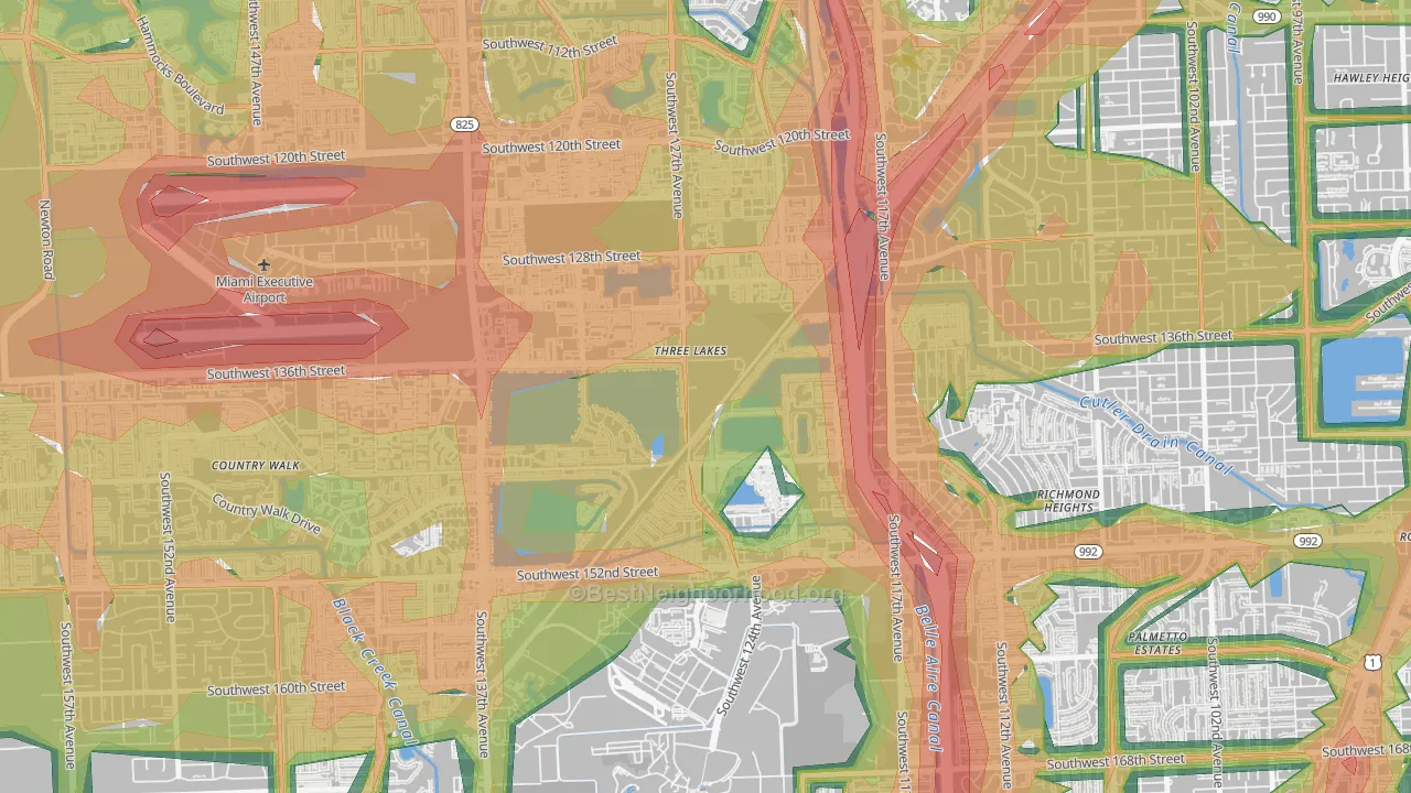 Three Lakes, FL Map of Noise Levels in Three Lakes