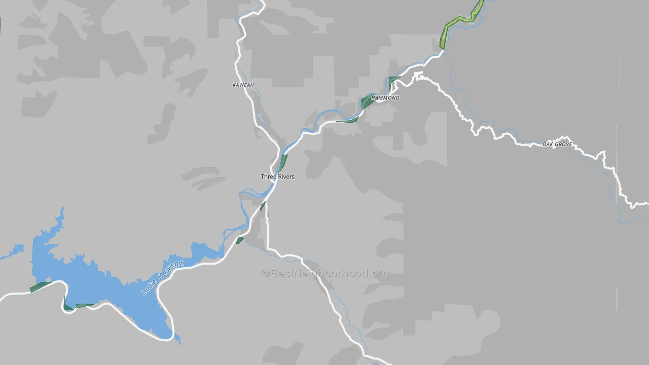 Three Rivers, CA Map of Noise Levels in Three Rivers