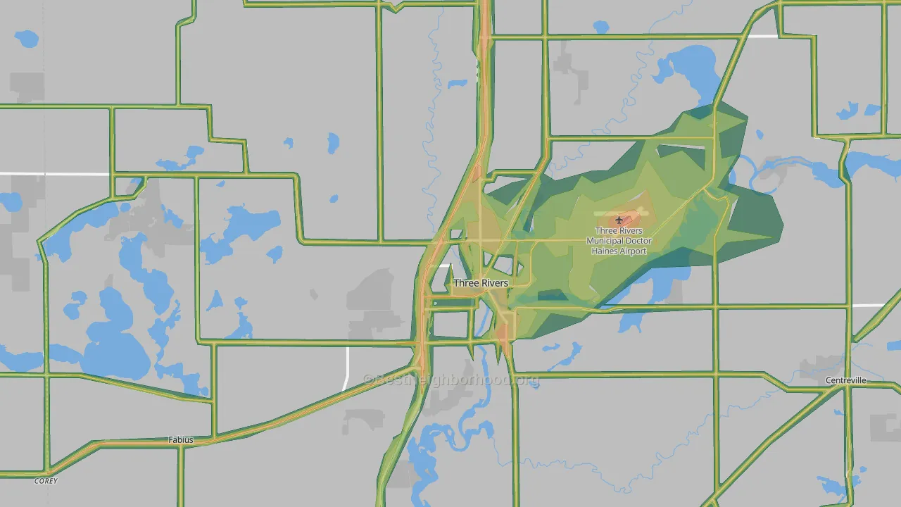 Three Rivers, MI Map of Noise Levels in Three Rivers