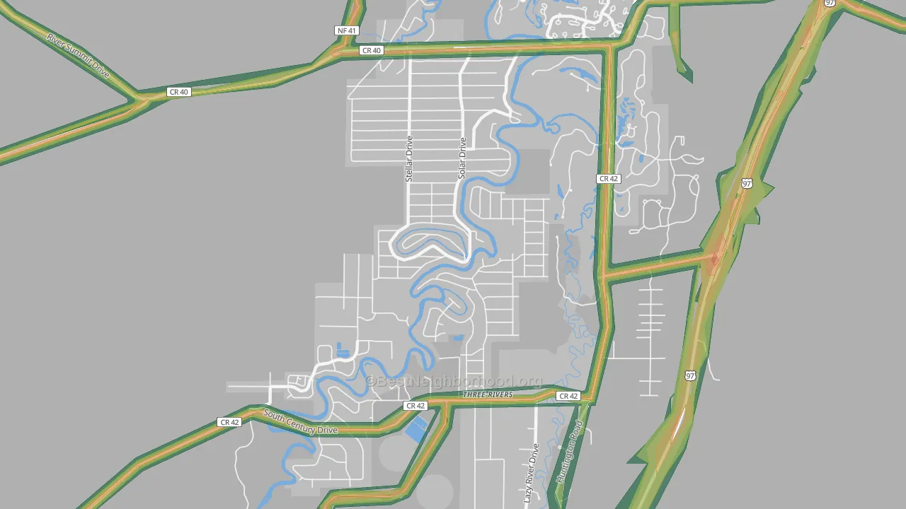 Three Rivers, OR Map of Noise Levels in Three Rivers