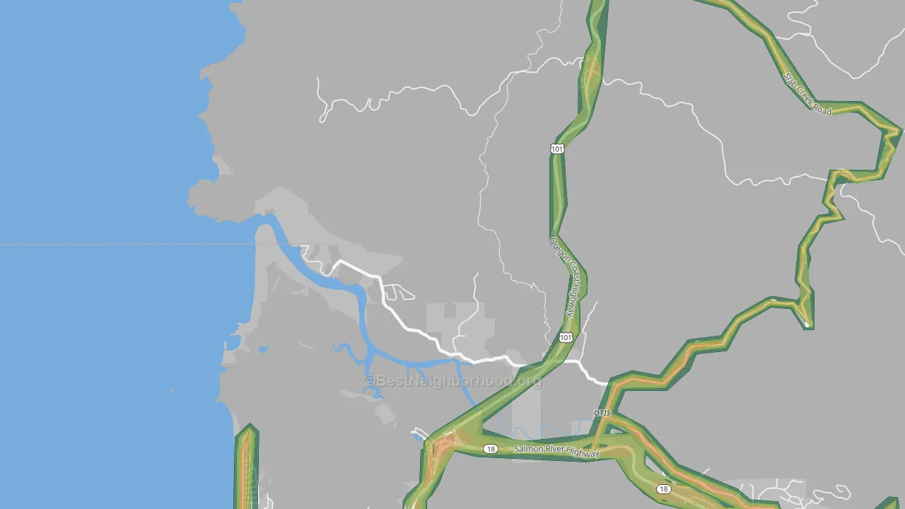 Three Rocks, OR Map of Noise Levels in Three Rocks