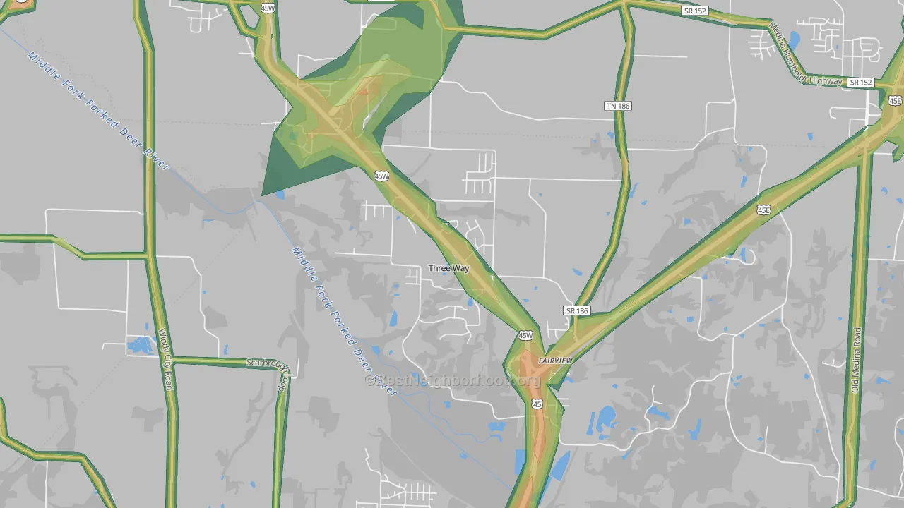 Three Way, TN Map of Noise Levels in Three Way