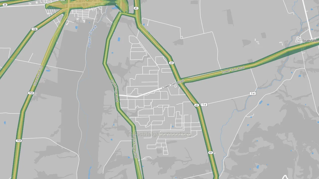 Thrifton, OH Map of Noise Levels in Thrifton