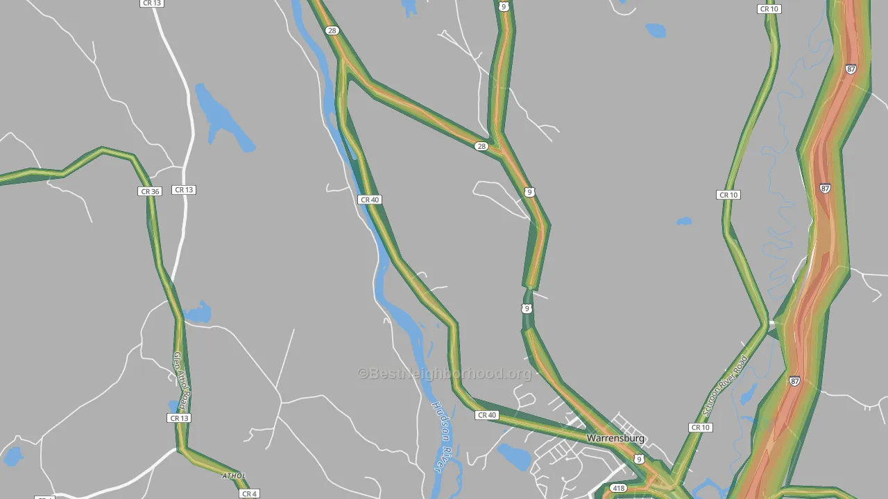 Thurman, NY Map of Noise Levels in Thurman