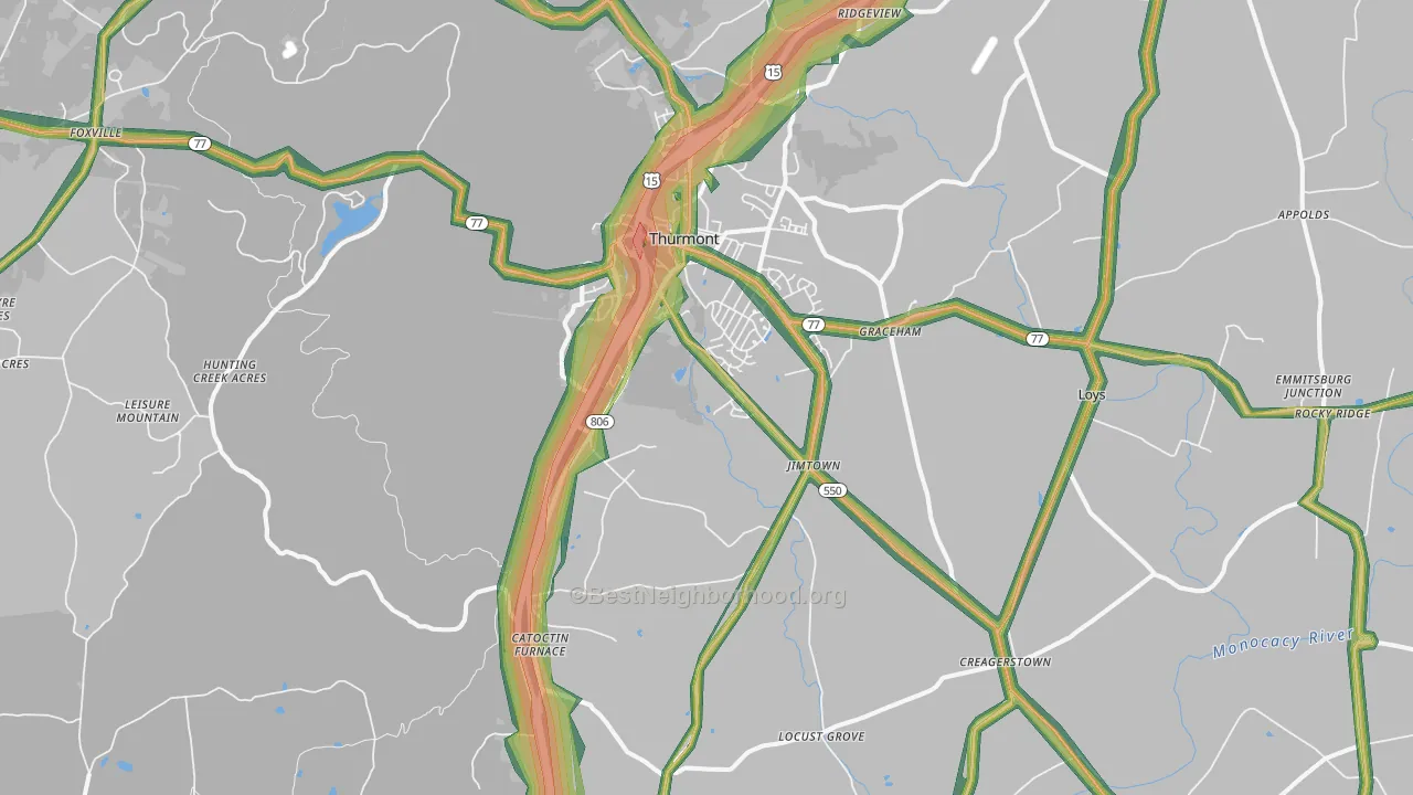 Thurmont, MD Map of Noise Levels in Thurmont