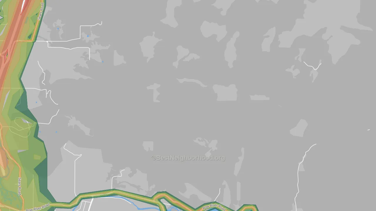 Thurston, OR Map of Noise Levels in Thurston