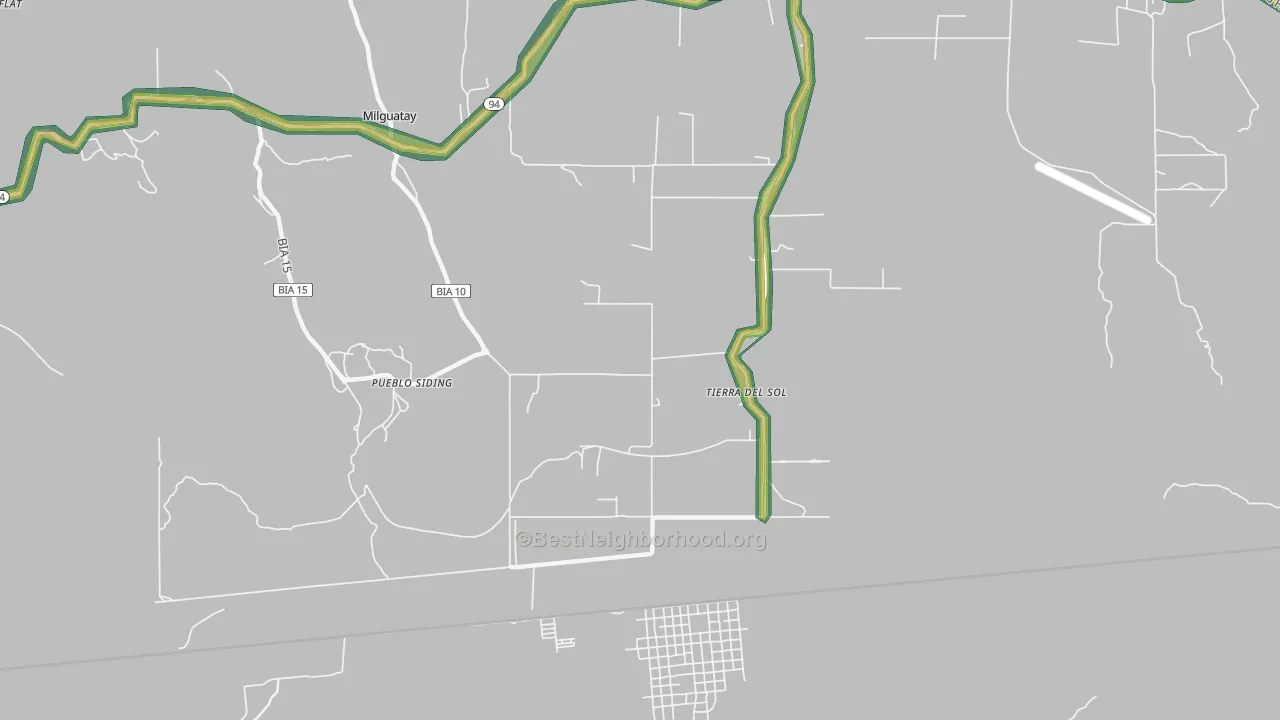 Tierra del Sol, CA Map of Noise Levels in Tierra del Sol
