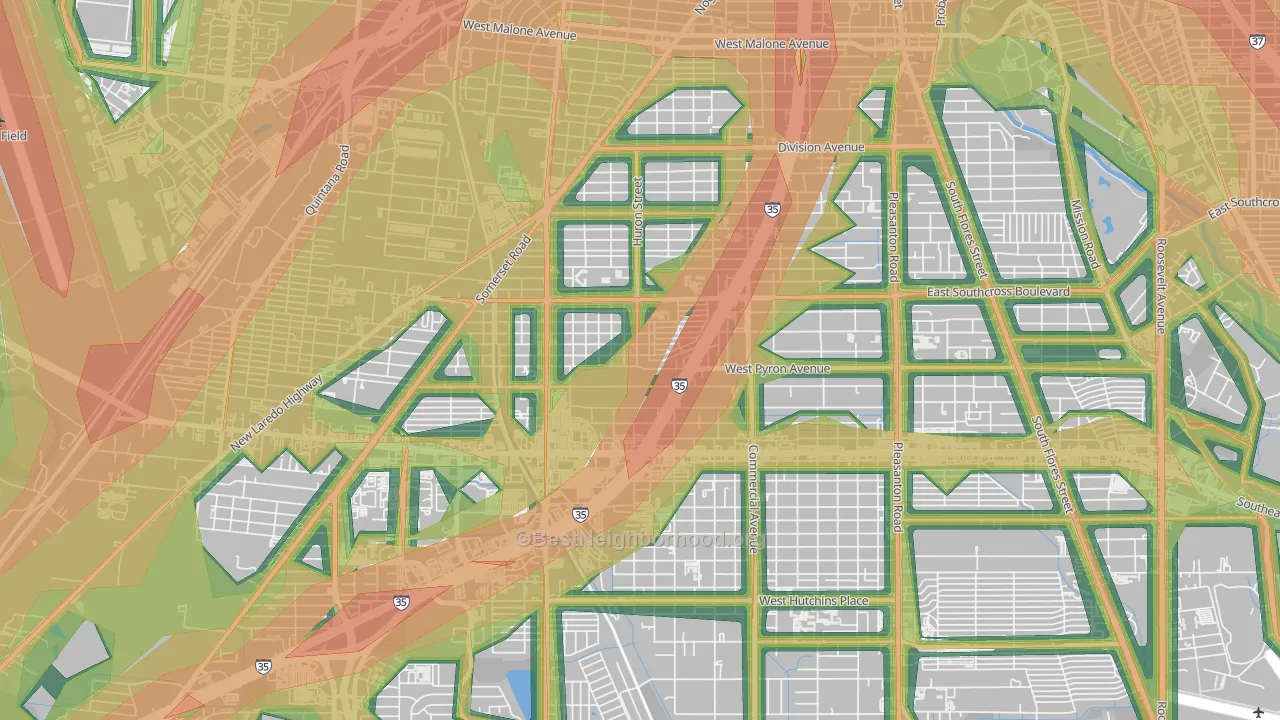 Tierra Linda, San Antonio, TX Map of Noise Levels in Tierra Linda