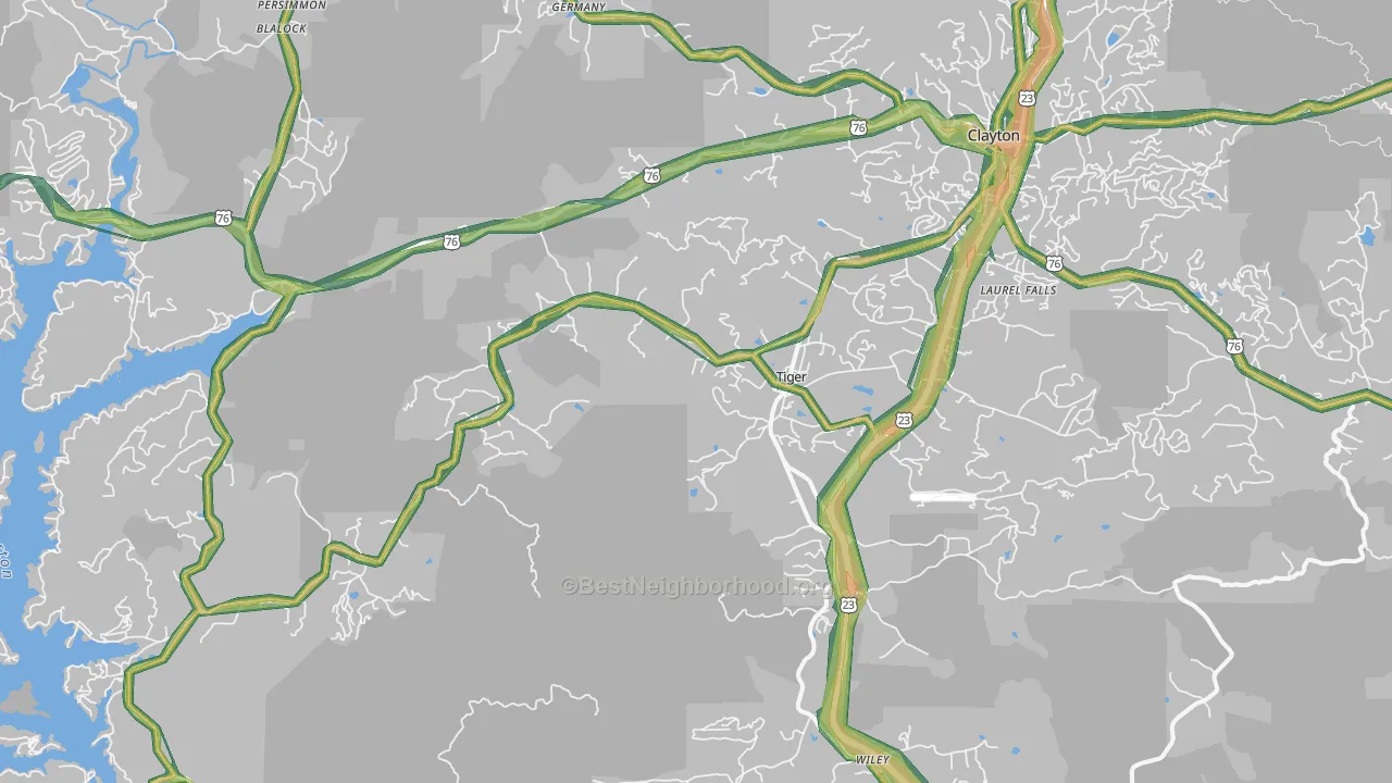 Tiger, GA Map of Noise Levels in Tiger