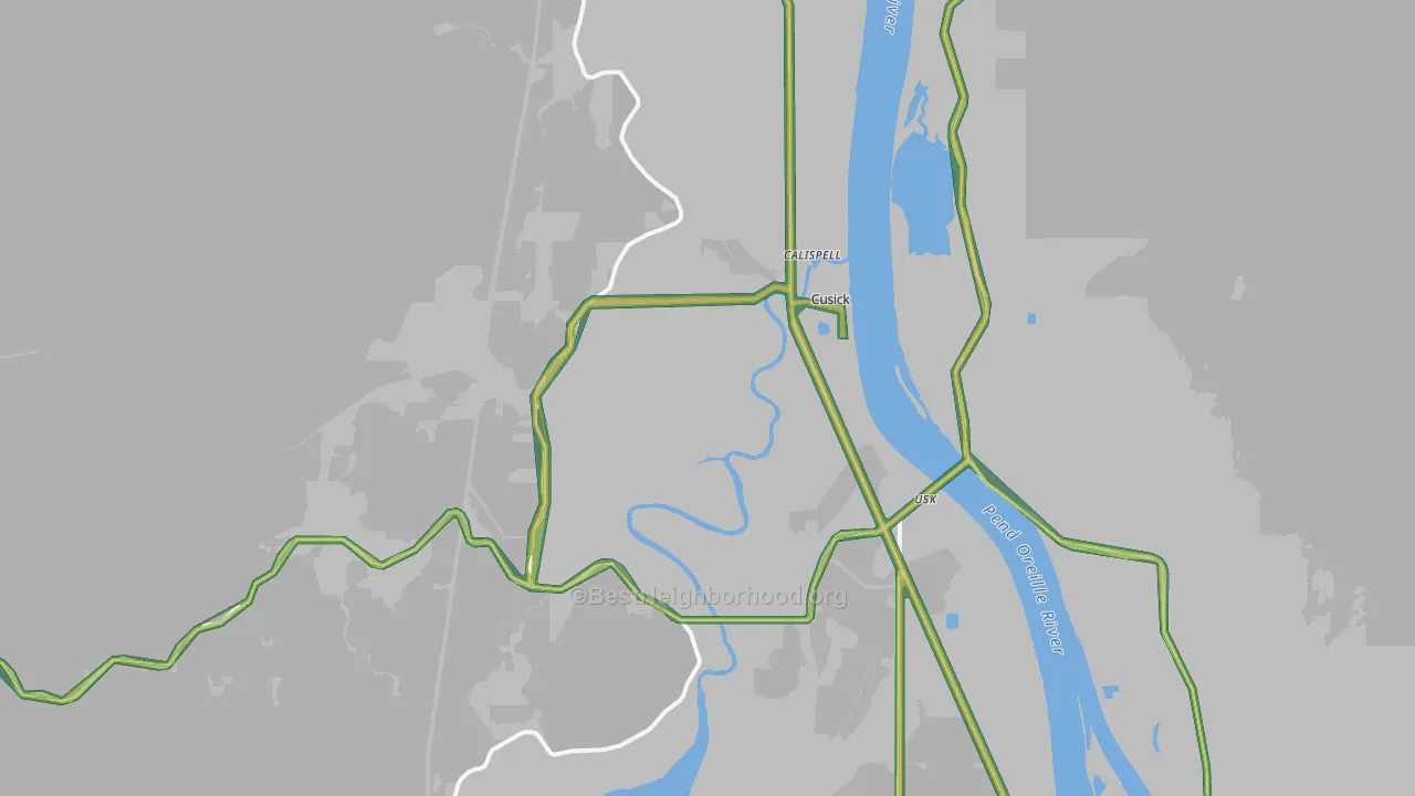Tiger, WA Map of Noise Levels in Tiger