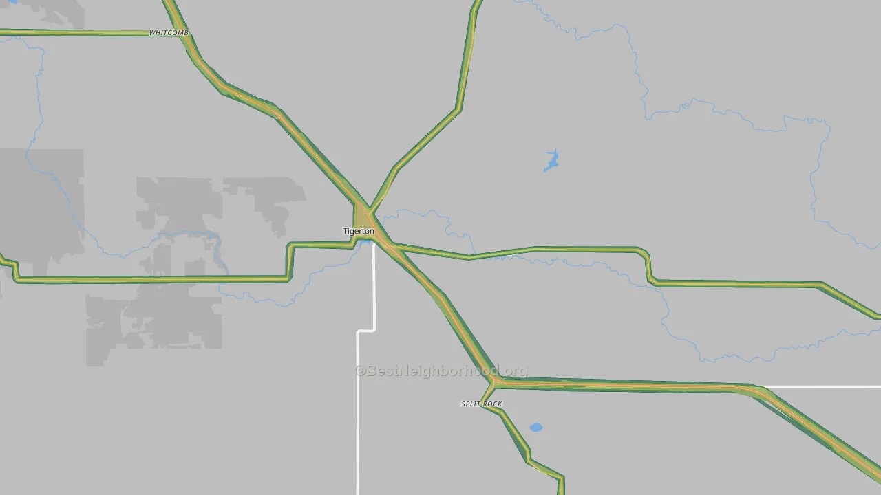 Tigerton, WI Map of Noise Levels in Tigerton