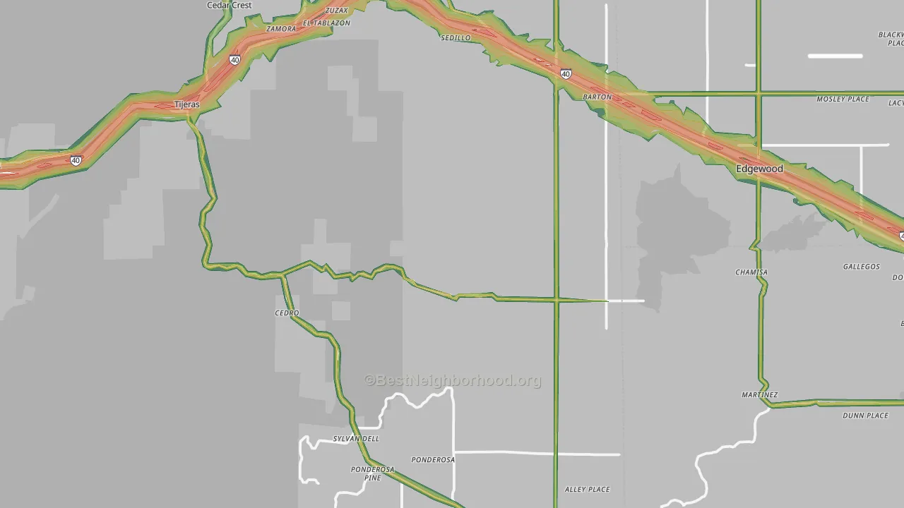 Tijeras, NM Map of Noise Levels in Tijeras