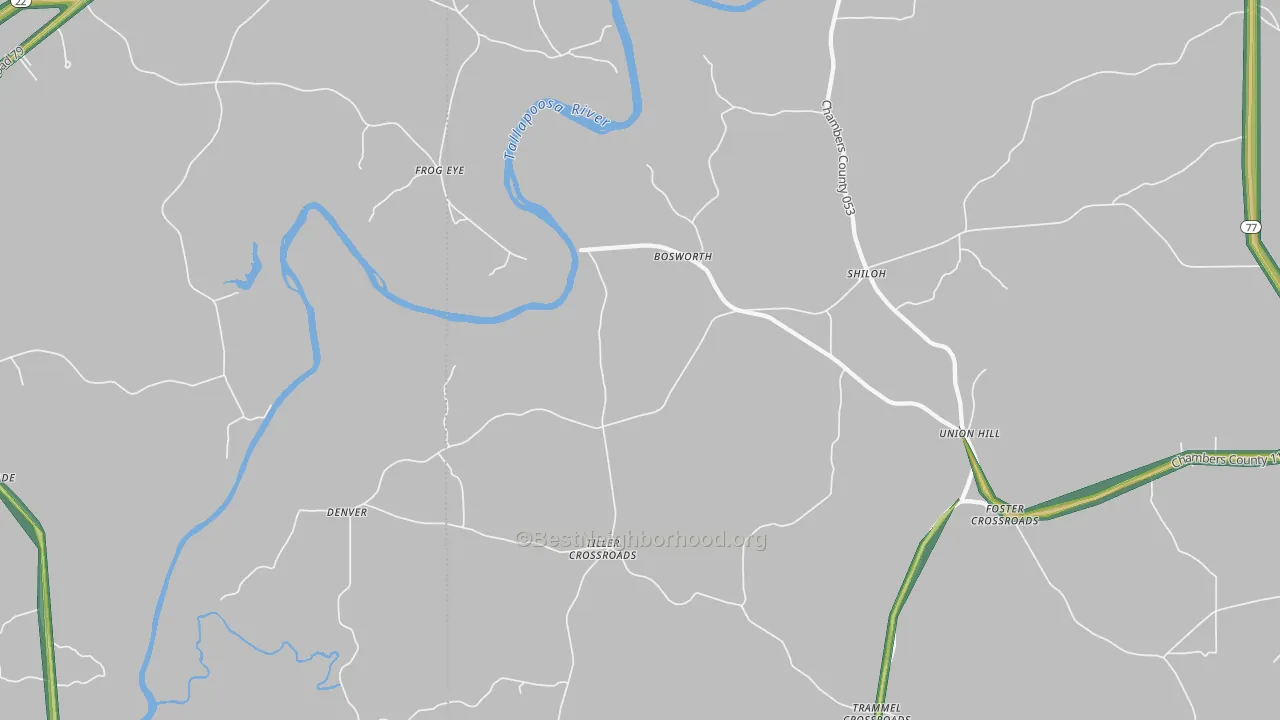 Tiller Crossroads, AL Map of Noise Levels in Tiller Crossroads