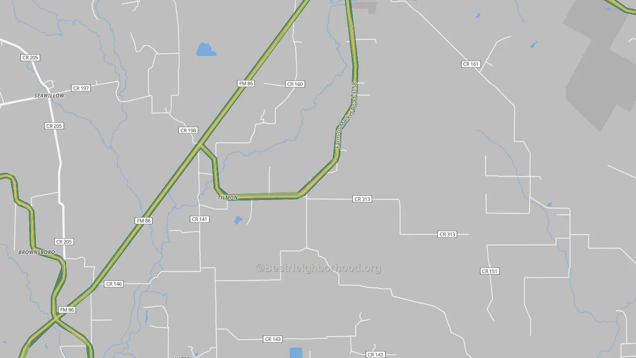 Tilmon, TX Map of Noise Levels in Tilmon