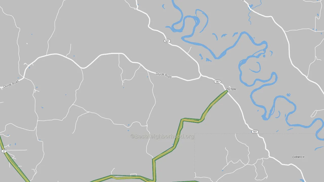 Tilton, MS Map of Noise Levels in Tilton