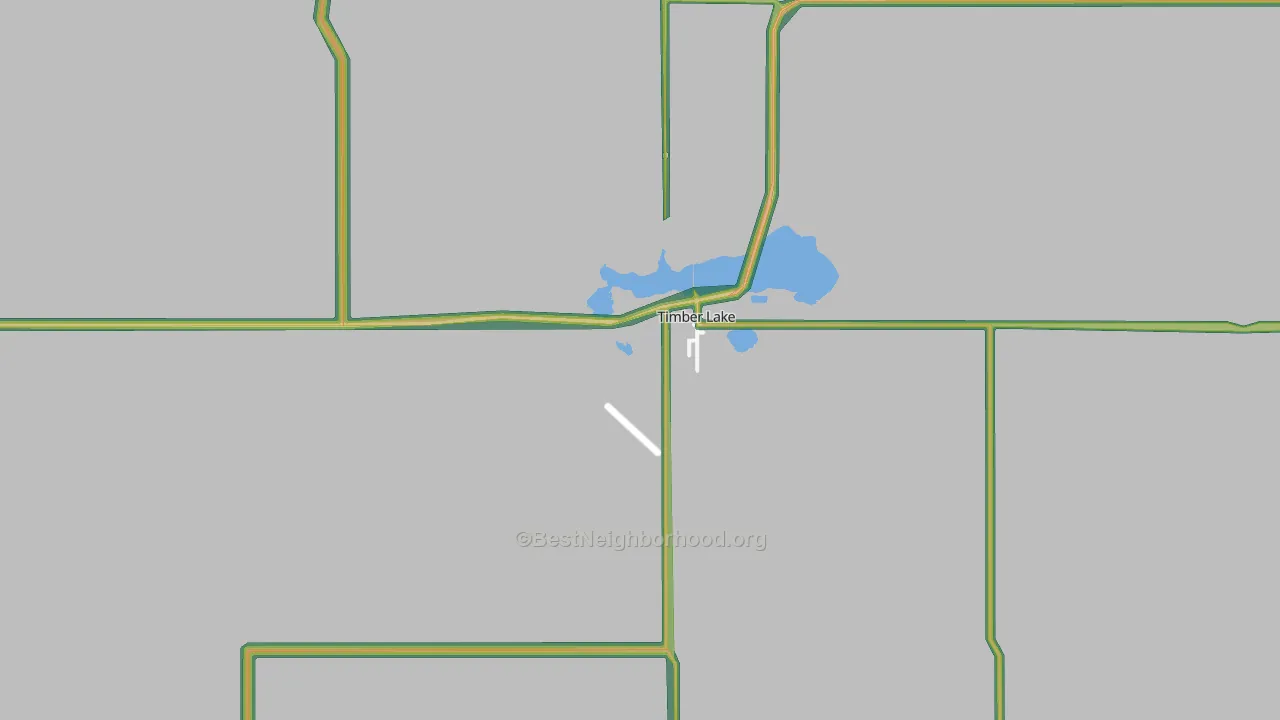 Timber Lake, SD Map of Noise Levels in Timber Lake