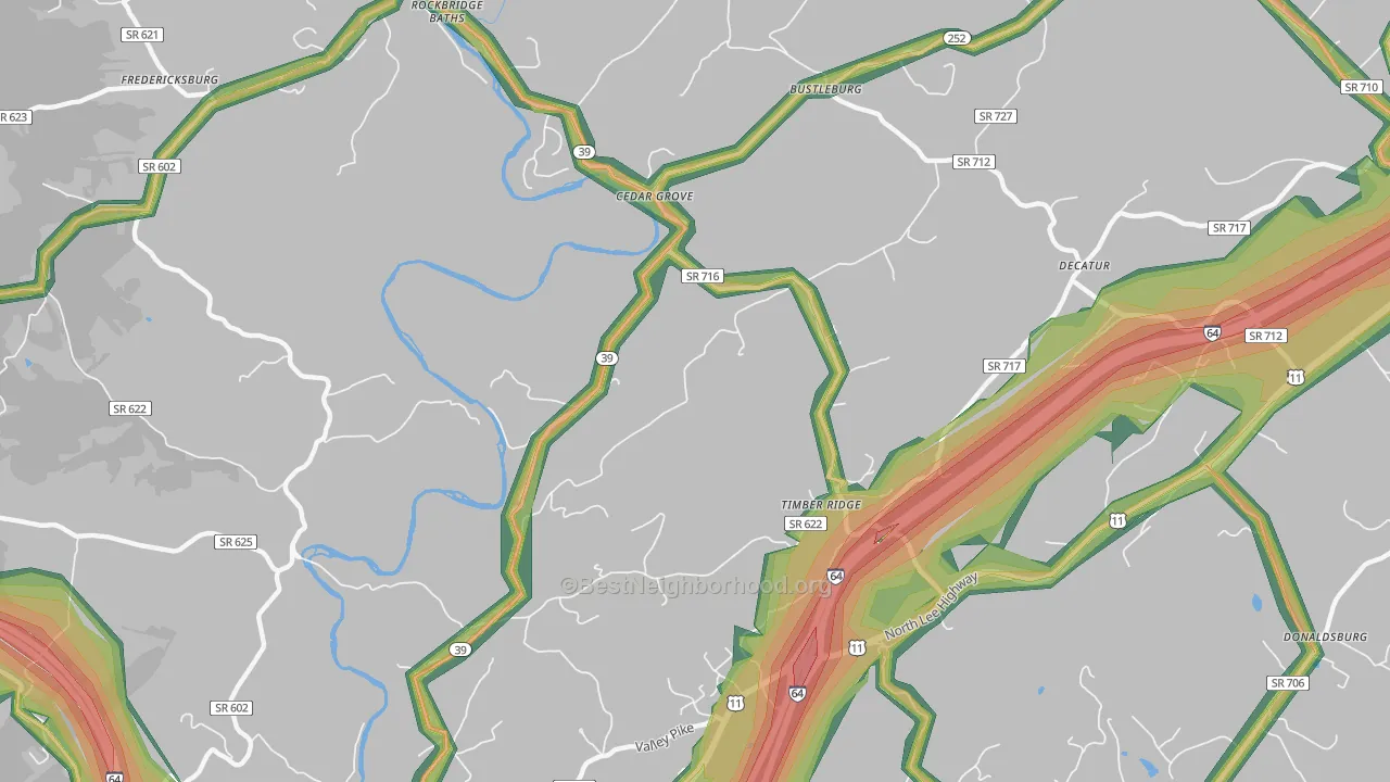 Timber Ridge, VA Map of Noise Levels in Timber Ridge