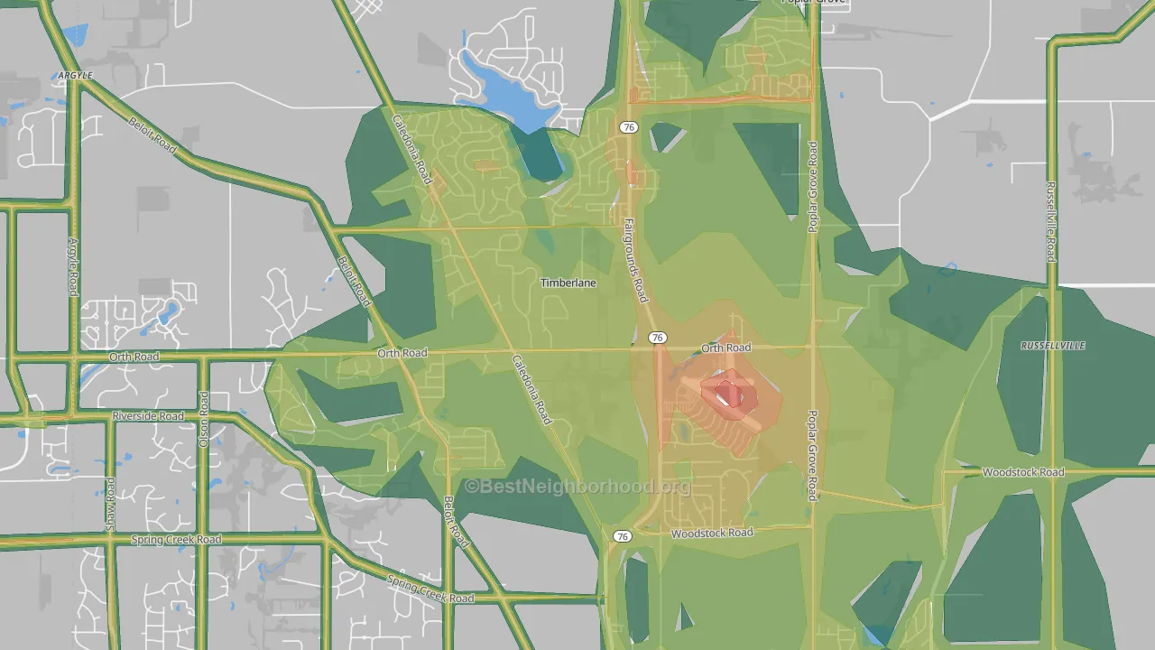 Timberlane, IL Map of Noise Levels in Timberlane